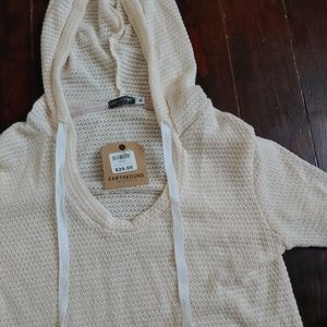 Stretchy Cream Hooded Top